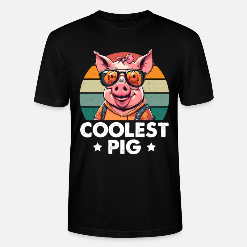 Coolest Pig - Stanley/Stella Unisex Bio-T-Shirt CRAFTER - Schwarz