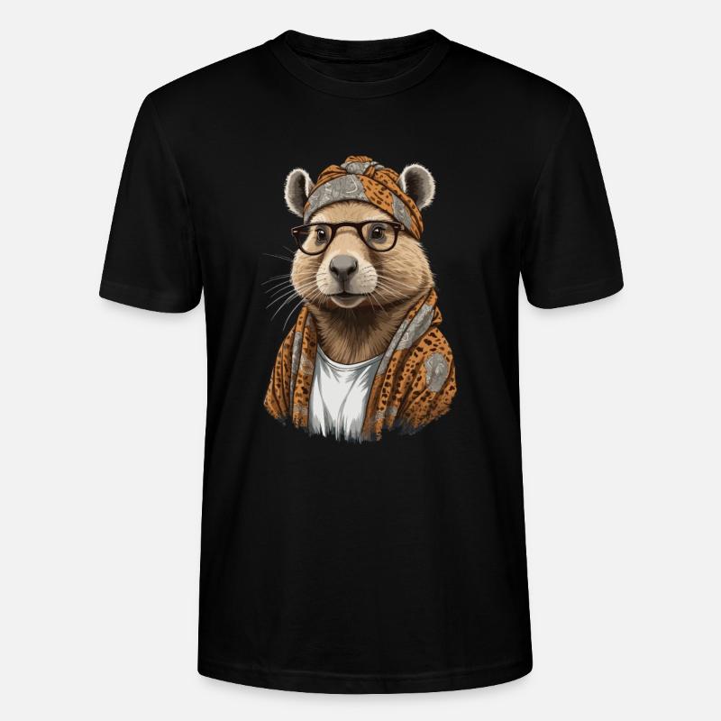 Drôle Capymama Capybara Mère Design - T-shirt bio CRAFTER Stanley Stella Unisexe - noir