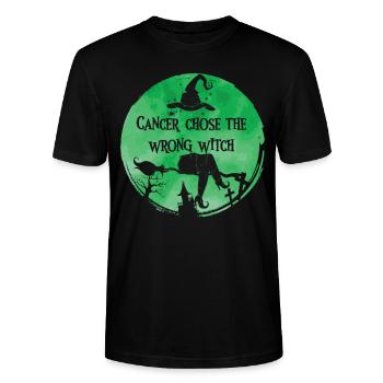 Krebs Hexe Grün Gallenblasenkrebs - Stanley/Stella Unisex Bio-T-Shirt CRAFTER - Schwarz - Vorne - Alina (178cm) & Michal (187cm)
