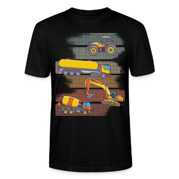 Bagger Lkw Traktor .... - Stanley/Stella Unisex Bio-T-Shirt CRAFTER - Schwarz - Vorne - Alina (178cm) & Michal (187cm)