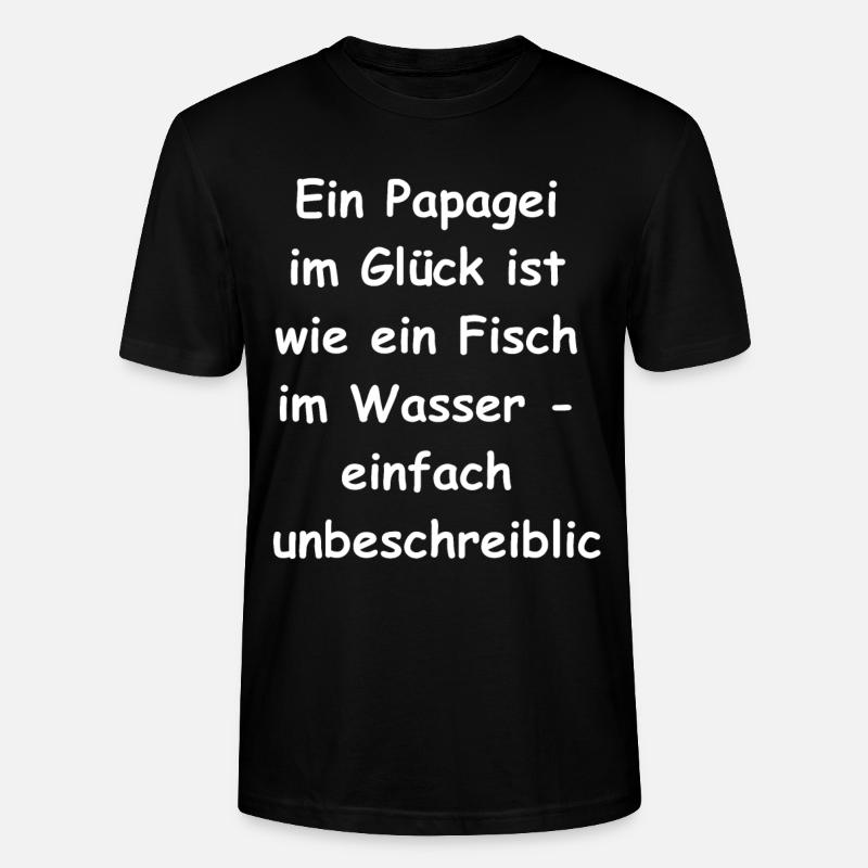 Glücks-Papagei-Geschenk - Stanley/Stella Unisex Bio-T-Shirt CRAFTER - Schwarz