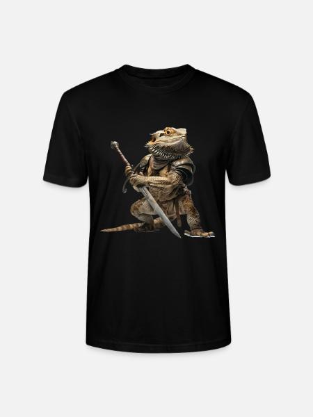 Bearded Dragon Knight Medieval - Stanley/Stella CRAFTER Unisex Organic T-Shirt - black