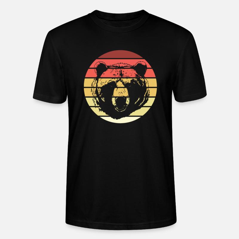 Grizzli Ours brun - T-shirt bio CRAFTER Stanley Stella Unisexe - noir