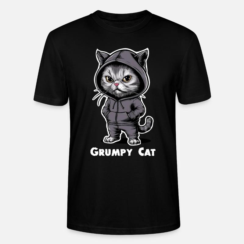 Ärgerliche Böse Katze - Stanley/Stella Unisex Bio-T-Shirt CRAFTER - Schwarz