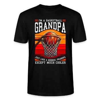 Opa Basketballspieler Korbkorb Großvater - Stanley/Stella Unisex Bio-T-Shirt CRAFTER - Schwarz - Vorne - Alina (178cm) & Michal (187cm)