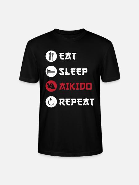Aikido Martial Arts Gift - Stanley/Stella CRAFTER Unisex Organic T-Shirt - black