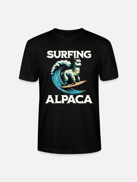 Surfing Alpaca - Stanley/Stella CRAFTER Unisex Organic T-Shirt - black