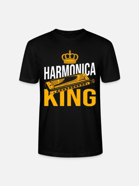 Playing Harmonica Gift - Stanley/Stella CRAFTER Unisex Organic T-Shirt - black
