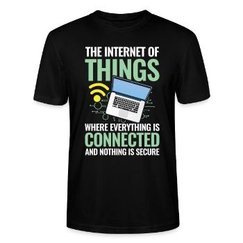 Internet of Things Connected Nothing Is Secure - Stanley/Stella Unisex Bio-T-Shirt CRAFTER - Schwarz - Vorne - Alina (178cm) & Michal (187cm)