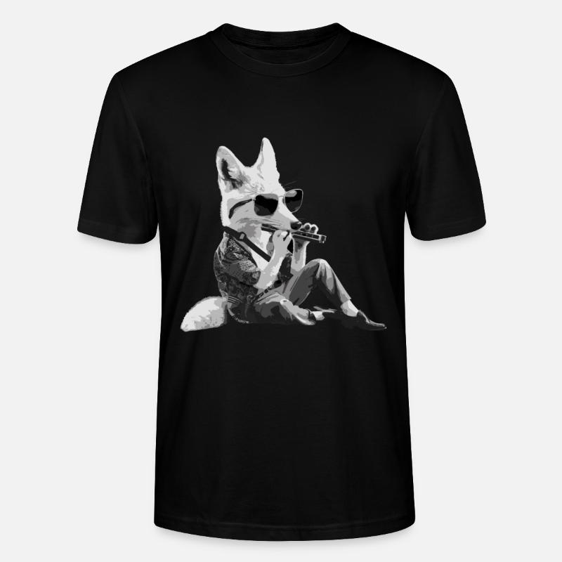 Cadeau de jeu d’harmonica Fox - T-shirt bio CRAFTER Stanley Stella Unisexe - noir