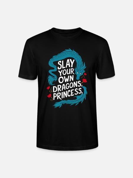 Defeat Your Dragon Princess - Stanley/Stella CRAFTER Unisex Organic T-Shirt - black