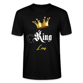 Lens Dad and son Lens King supporter - Stanley/Stella CRAFTER Unisex Organic T-Shirt - black - Front - Alina (178cm) & Michal (187cm)