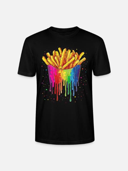 French Fries Potato Pop Art - Stanley/Stella CRAFTER Unisex Organic T-Shirt - black
