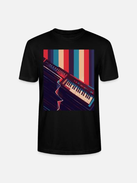 Keytar Keyboard Gift - Stanley/Stella CRAFTER Unisex Organic T-Shirt - black