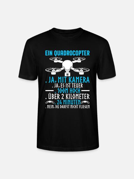 Drone Pilot UAV FPV Quadcopter - Stanley/Stella CRAFTER Unisex Organic T-Shirt - black