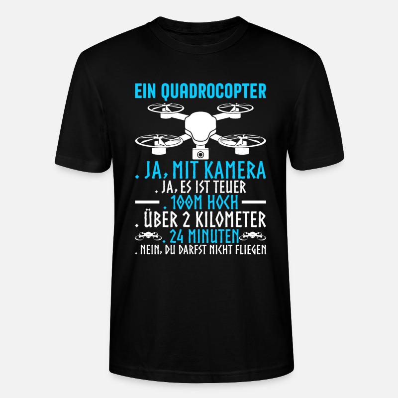 Drone Pilot UAV FPV Quadcopter - Stanley/Stella CRAFTER Unisex Organic T-Shirt - black