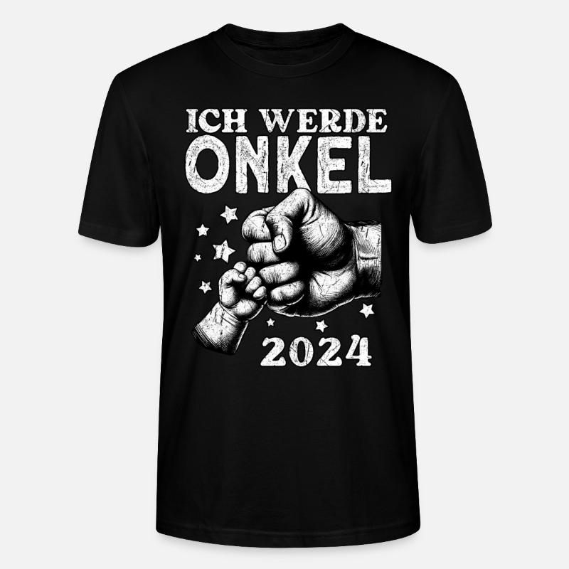 scIch werde Onkel 2024 - Stanley/Stella Unisex Bio-T-Shirt CRAFTER - Schwarz