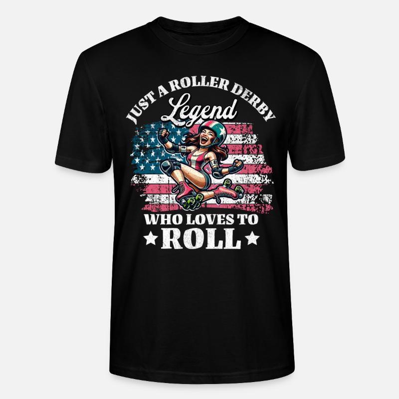 US Roller Derby Player - Stanley/Stella CRAFTER Unisex Organic T-Shirt - black