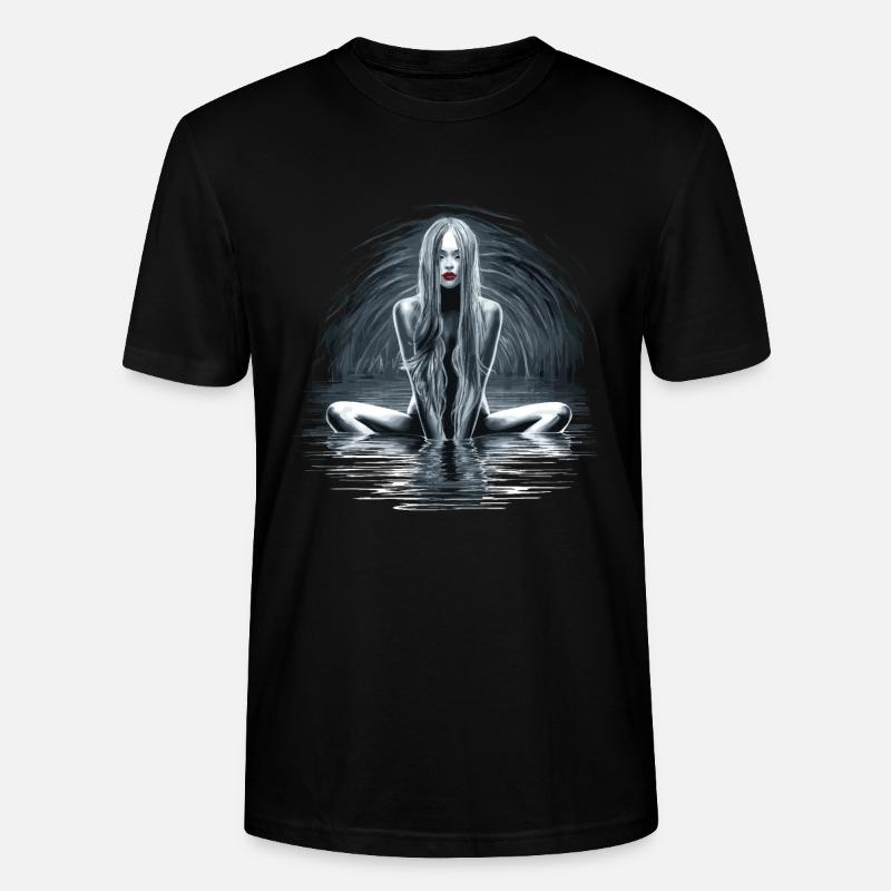 Rätselhafte Wassernymphe mit fließendem Haar - Stanley/Stella Unisex Bio-T-Shirt CRAFTER - Schwarz