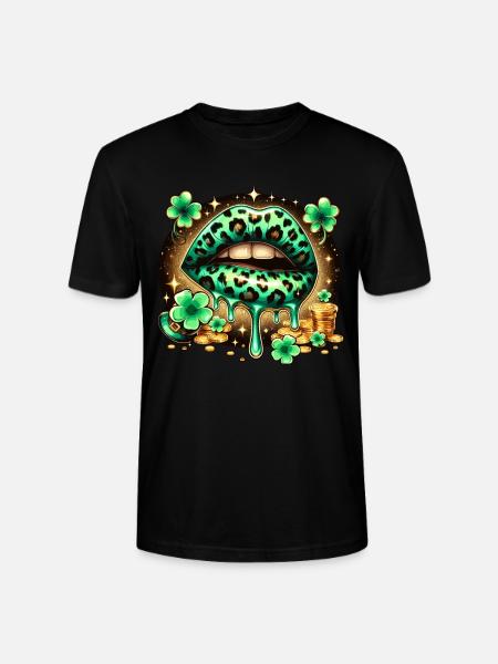 Irish Lips St Patricks Day - Stanley/Stella Unisex Bio-T-Shirt CRAFTER - Schwarz