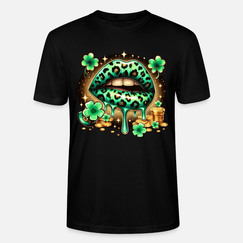 Irish Lips St Patricks Day - Stanley/Stella Unisex Bio-T-Shirt CRAFTER - Schwarz