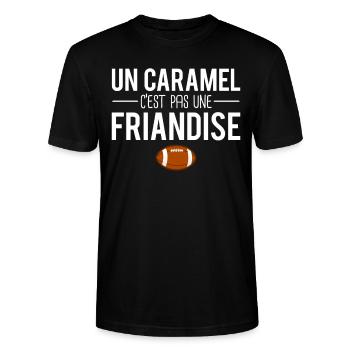 Un caramel c'est pas une friandise rugby humour - T-shirt bio CRAFTER Stanley Stella Unisexe - noir - Devant - Alina (178cm) & Michal (187cm)