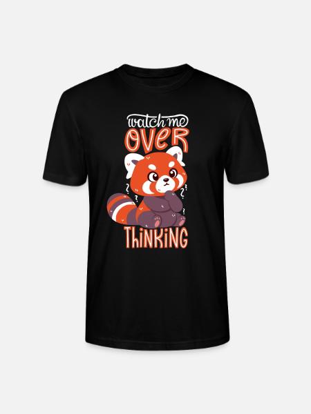 Overthinking Red Panda - Stanley/Stella CRAFTER Unisex Organic T-Shirt - black