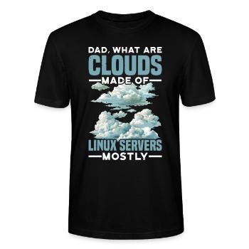 What Are Clouds Made Of, Linux Servers Mostly 31 - Stanley/Stella Unisex Bio-T-Shirt CRAFTER - Schwarz - Vorne - Alina (178cm) & Michal (187cm)