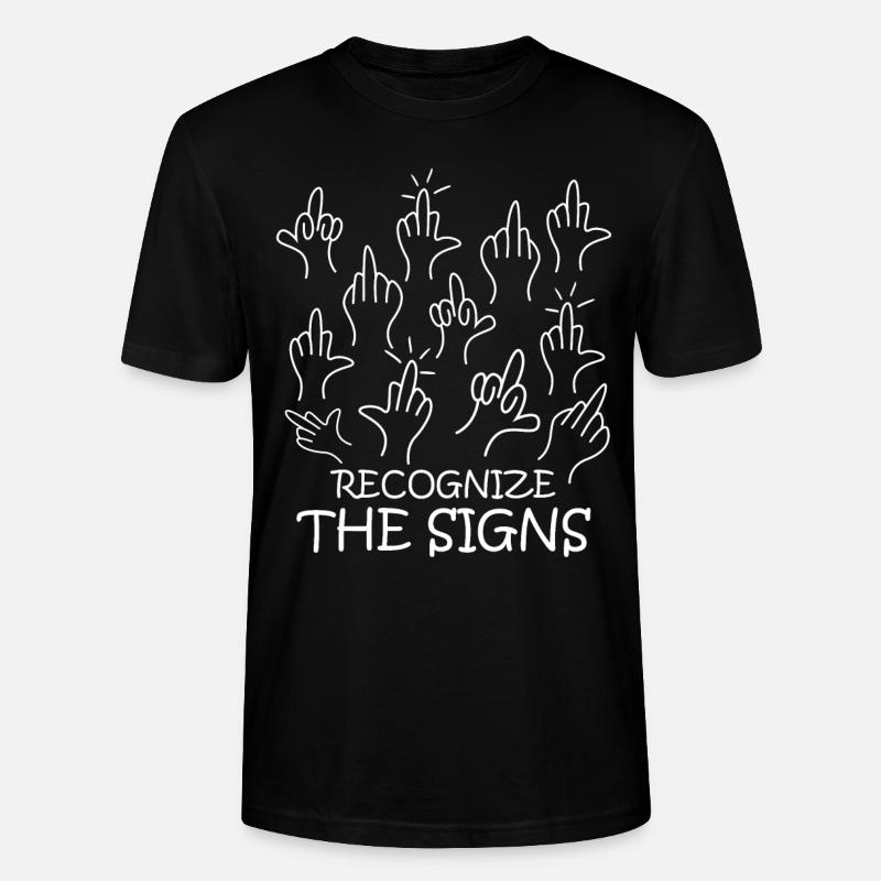 Middle Finger Misanthrope Grumpy - Stanley/Stella CRAFTER Unisex Organic T-Shirt - black