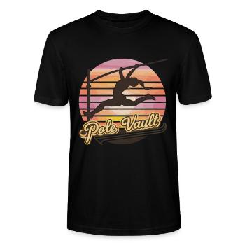 Stabhochspringer-Geschenk - Stanley/Stella Unisex Bio-T-Shirt CRAFTER - Schwarz - Vorne - Alina (178cm) & Michal (187cm)