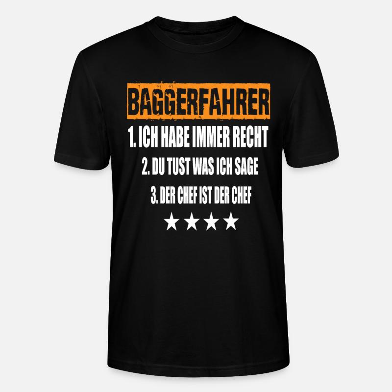 Excavator Operator - Stanley/Stella CRAFTER Unisex Organic T-Shirt - black
