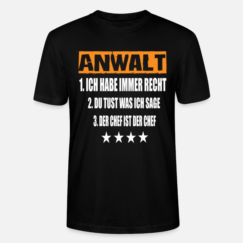Anwalt - Stanley/Stella Unisex Bio-T-Shirt CRAFTER - Schwarz