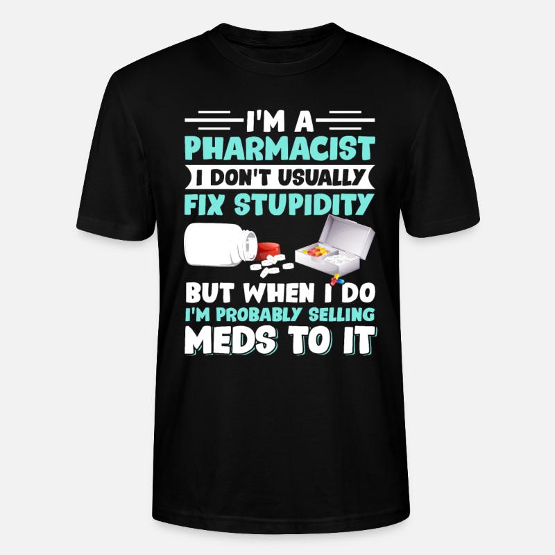 Pharmacist Pharmacy Tech - Stanley/Stella CRAFTER Unisex Organic T-Shirt - black
