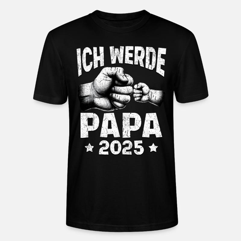 Ich werde Papa 2025 - Stanley/Stella Unisex Bio-T-Shirt CRAFTER - Schwarz