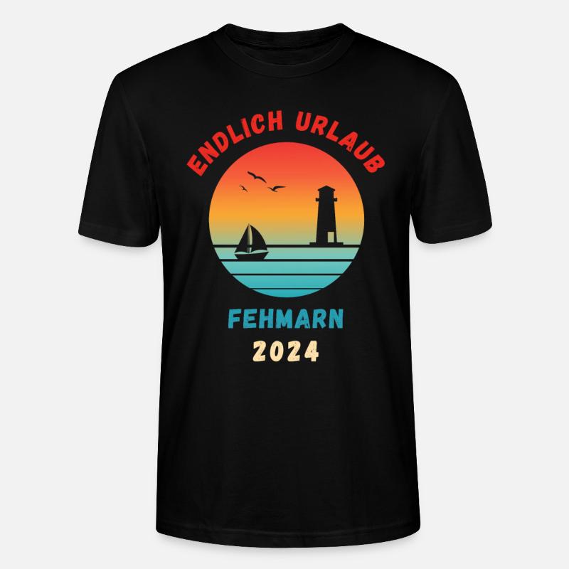 Fehmarn Urlaub 2024 Ostsee Idee - Stanley/Stella Unisex Bio-T-Shirt CRAFTER - Schwarz