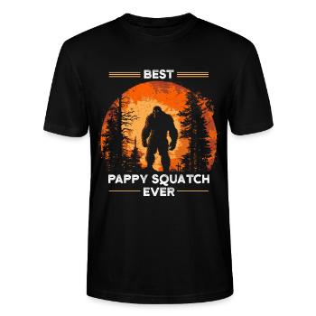 Best Pappy Squatch Ever - Stanley/Stella Unisex Bio-T-Shirt CRAFTER - Schwarz - Vorne - Alina (178cm) & Michal (187cm)