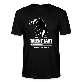 Cajon - Talent lädt Cajon Spieler Kajon - Stanley/Stella Unisex Bio-T-Shirt CRAFTER - Schwarz - Vorne - Alina (178cm) & Michal (187cm)