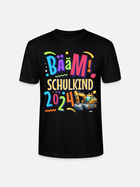 Bääm Schulkind 2024 Bagger - Stanley/Stella Unisex Bio-T-Shirt CRAFTER - Schwarz
