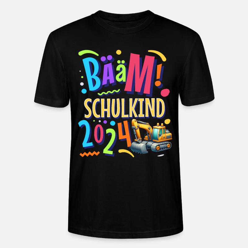 Bääm Schulkind 2024 Bagger - Stanley/Stella Unisex Bio-T-Shirt CRAFTER - Schwarz