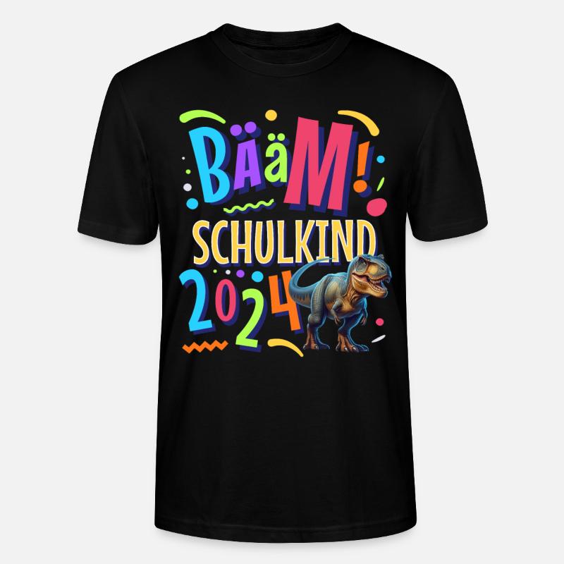 Bääm Schulkind 2024 T Rex - Stanley/Stella Unisex Bio-T-Shirt CRAFTER - Schwarz