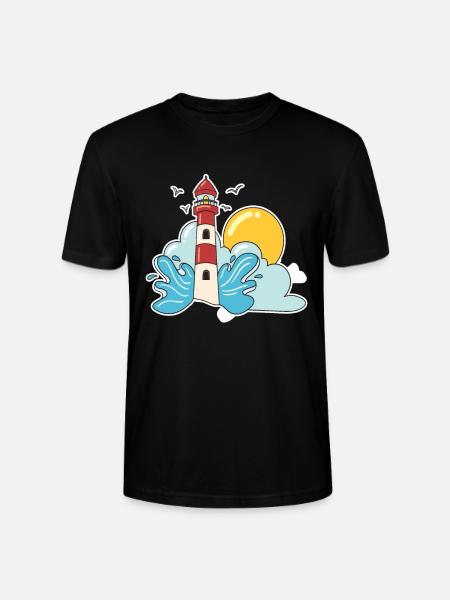 Retro Leuchtturm - Stanley/Stella Unisex Bio-T-Shirt CRAFTER - Schwarz