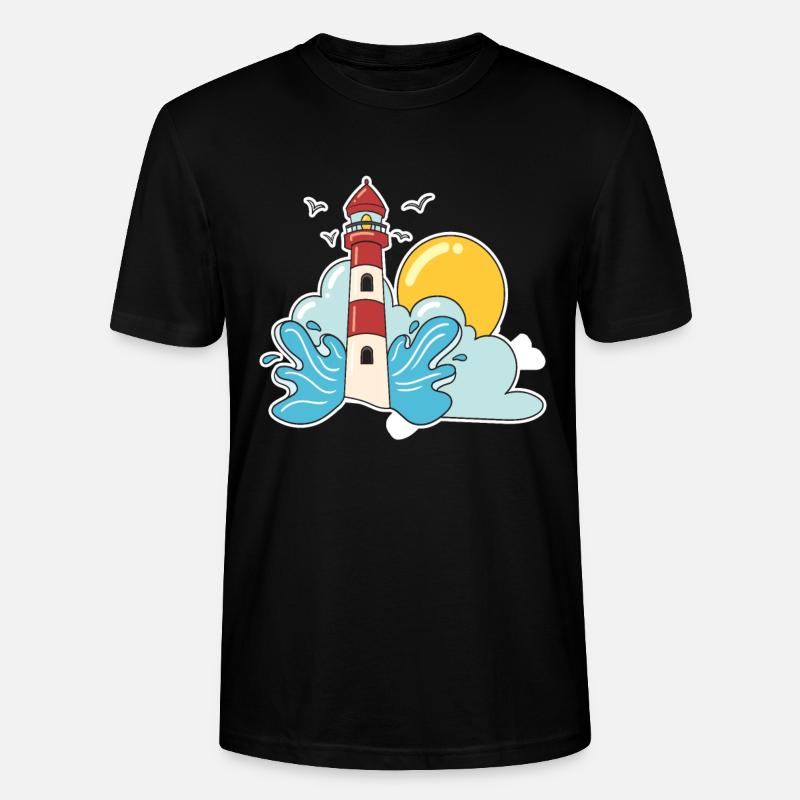 Retro Leuchtturm - Stanley/Stella Unisex Bio-T-Shirt CRAFTER - Schwarz