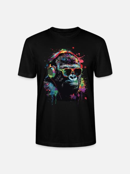 Gorille - T-shirt bio CRAFTER Stanley Stella Unisexe - noir