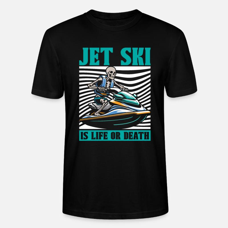 Jet Ski Skelett - Stanley/Stella Unisex Bio-T-Shirt CRAFTER - Schwarz