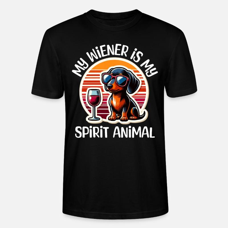 Dackel Wein - Stanley/Stella Unisex Bio-T-Shirt CRAFTER - Schwarz