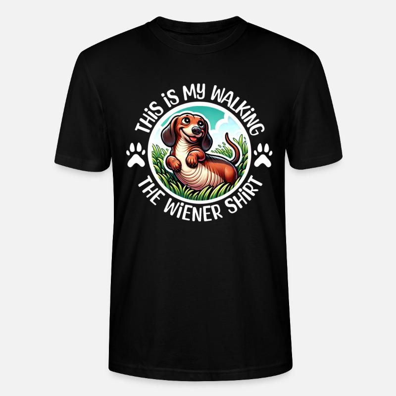 Dackel Gassi Gehen - Stanley/Stella Unisex Bio-T-Shirt CRAFTER - Schwarz