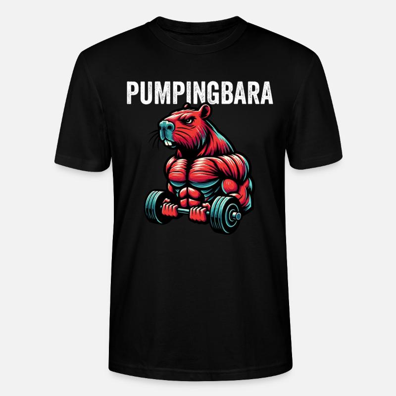 Pumpingbara - Capybara - Stanley/Stella CRAFTER Unisex Organic T-Shirt - black