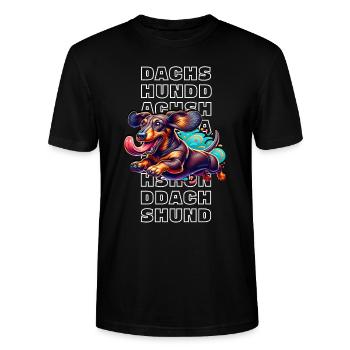 Dachshund - Stanley/Stella Unisex Bio-T-Shirt CRAFTER - Schwarz - Vorne - Alina (178cm) & Michal (187cm)
