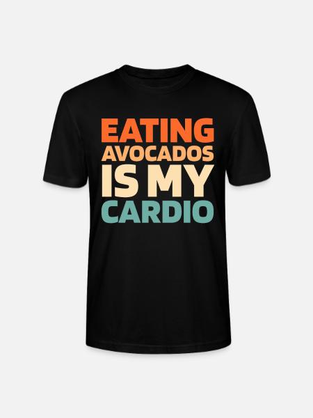 Avocado Funny Cardio Quote - Stanley/Stella CRAFTER Unisex Organic T-Shirt - black