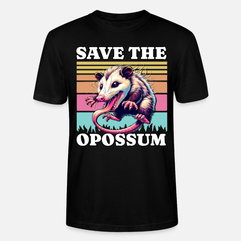 Save Opossum - Stanley/Stella Unisex Bio-T-Shirt CRAFTER - Schwarz